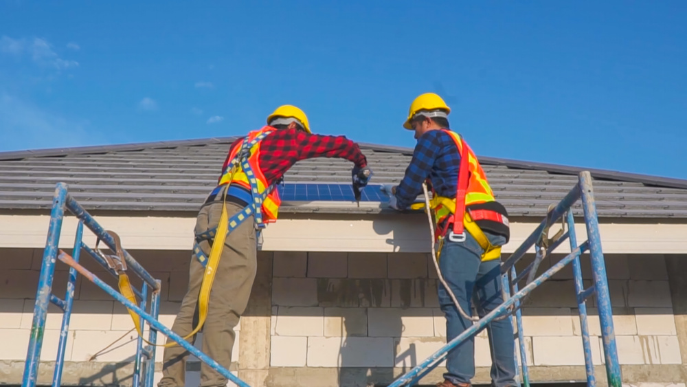 workfing on roof