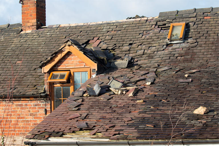 damaged roof